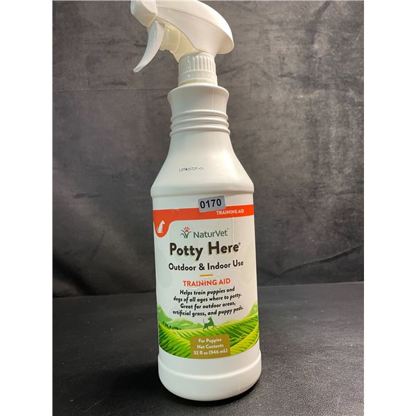 1 Bottle of NaturVet "Potty Here" Training Aid Spray (946ml) Outdoor & Indoor Use - New