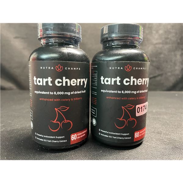 2 Bottles of Nutra Champs Tart Cherry Antioxidant Support - 60 Capsules Each - New Sealed