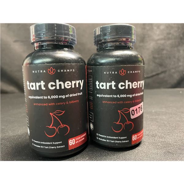 2 Bottles of Nutra Champs Tart Cherry Antioxidant Support - 60 Capsules Each - New Sealed