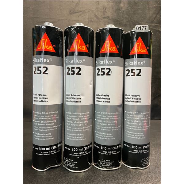 Lot of 4 Sikaflex 252 Elastic Bonding Adhesive (300ml) - New (Exp: 08/JAN/2026)