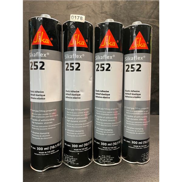 Lot of 4 Sikaflex 252 Elastic Bonding Adhesive (300ml) - New (Exp: 08/JAN/2026)