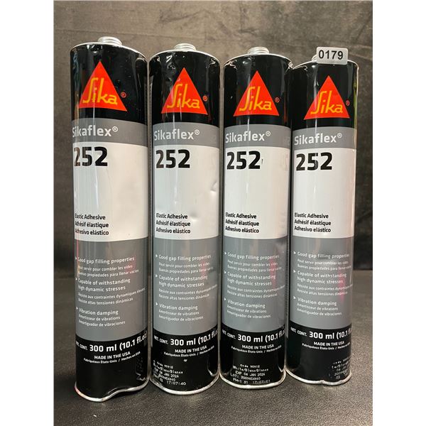 Lot of 4 Sikaflex 252 Elastic Bonding Adhesive (300ml) - New (Exp: 08/JAN/2026)