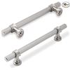 Image 1 : 10-Pack of 5-Inch Cabinet Drawer Pulls/Handles - Satin Nickel Cabinet Drawer Handles - New