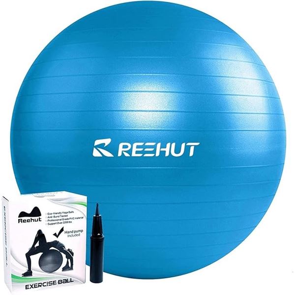 Reehut Anti-Burst Core Exercise Ball with Pump - Great for Fitness/Yoga/Workout - New