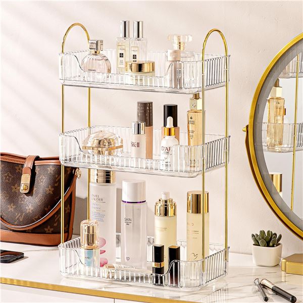 1 Storage Shelf/3-Tier Countertop Cosmetic Organizer Shelf - Brand New