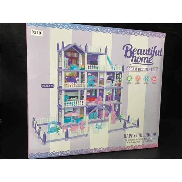 1 Dollhouse for Girls - DIY Dollhouse Toy Building Block Set (Model NO. 862-15) - New
