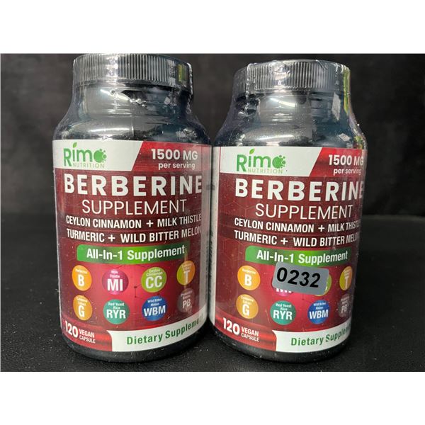 2 Bottles of RimNutrition Berberine All-In-1 Dietary Supplement (120 Capsules) - New