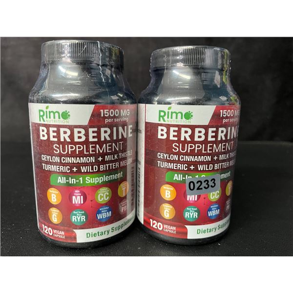 2 Bottles of RimNutrition Berberine All-In-1 Dietary Supplement (120 Capsules) - New