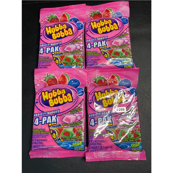 4 Variety Packs of Hubba-Bubba Bubble Gum (4 x 5 Piece Packages Per Pack) - New Sealed