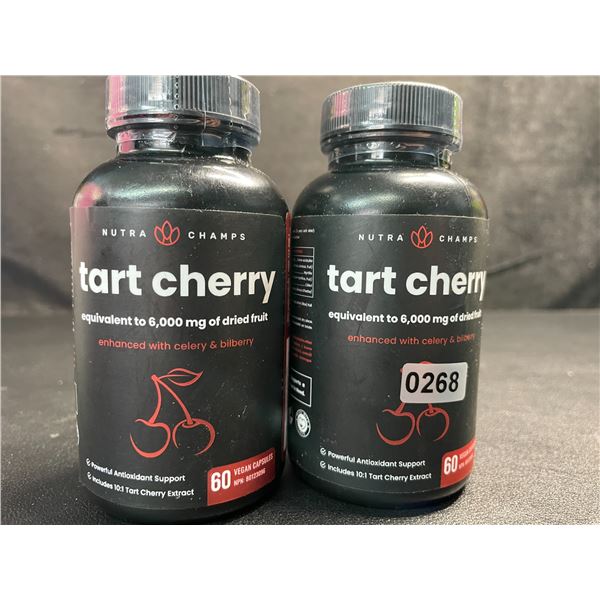 2 Bottles of Nutra Champs Tart Cherry Antioxidant Support - 60 Capsules Each - New Sealed
