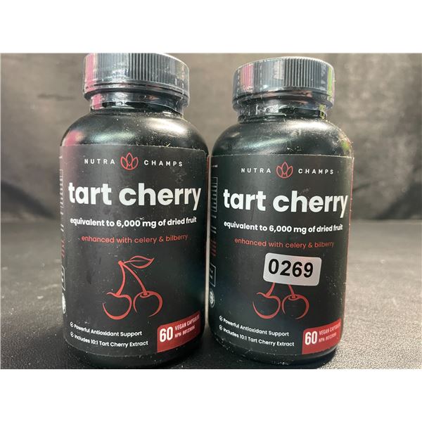 2 Bottles of Nutra Champs Tart Cherry Antioxidant Support - 60 Capsules Each - New Sealed