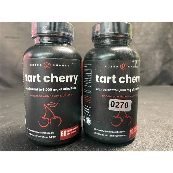 2 Bottles of Nutra Champs Tart Cherry Antioxidant Support - 60 Capsules Each - New Sealed