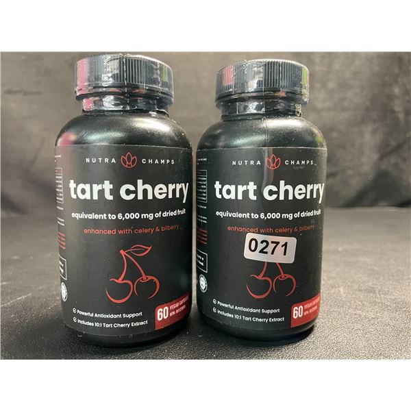 2 Bottles of Nutra Champs Tart Cherry Antioxidant Support - 60 Capsules Each - New Sealed