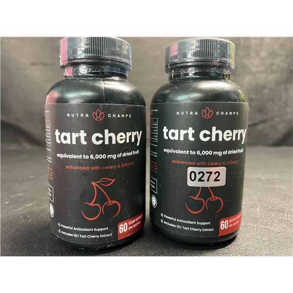 2 Bottles of Nutra Champs Tart Cherry Antioxidant Support - 60 Capsules Each - New Sealed