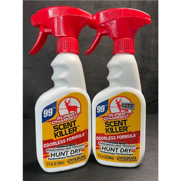 2 Bottles of Super Charged Scent Killer Hunter Clothing Spray (354ml) - New