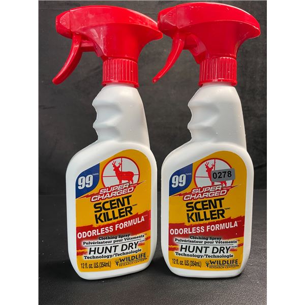 2 Bottles of Super Charged Scent Killer Hunter Clothing Spray (354ml) - New
