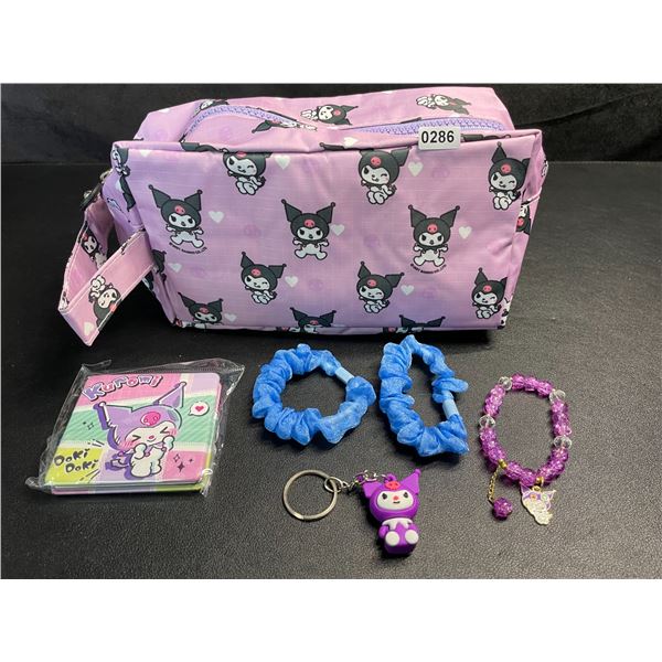 Kuromi 6PC Kawaii Cosmetic Bag Set with Accessories - Brand New!