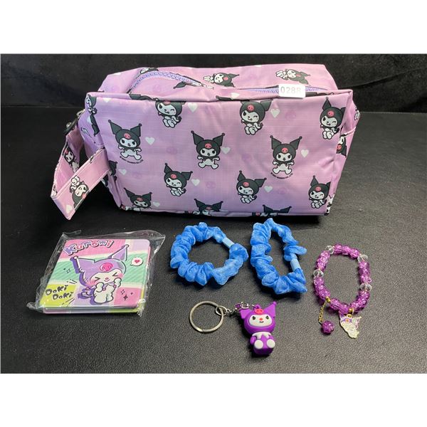 Kuromi 6PC Kawaii Cosmetic Bag Set with Accessories - Brand New!