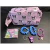 Image 1 : Kuromi 6PC Kawaii Cosmetic Bag Set with Accessories - Brand New!