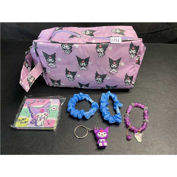 Kuromi 6PC Kawaii Cosmetic Bag Set with Accessories - Brand New!