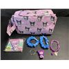 Image 1 : Kuromi 6PC Kawaii Cosmetic Bag Set with Accessories - Brand New!