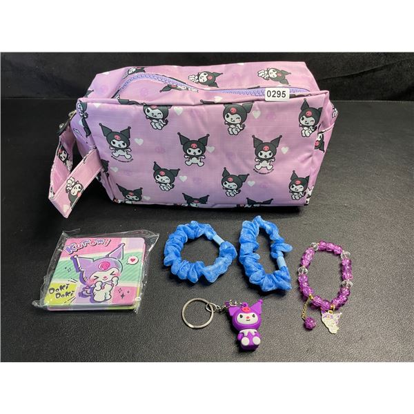 Kuromi 6PC Kawaii Cosmetic Bag Set with Accessories - Brand New!