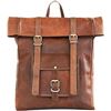 Image 1 : Anuent Roll-Top Leather Backpack/Vintage Brown Large Travel Business Bag - Brand New