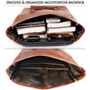 Image 6 : Anuent Roll-Top Leather Backpack/Vintage Brown Large Travel Business Bag - Brand New