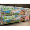 Image 2 : Lot of 2 Wraptastic Easy-To-Use Food Wrap Dispensers - Just Pull, Press, Cut & Wrap - New