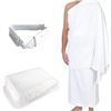 Image 1 : Traditional Ihram Towel Set for Men; 2PC 100% Pure Cotton Towels with Belt - Brand New