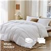 Image 6 : Bedsure 3PC King Size Duvet Cover Set (White) 104" x 90" Size - Brand New!