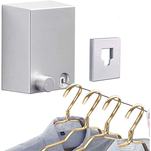 1 Retractable Clothesline for Indoors/Outdoors; 13.8FT Portable Wall-Mounted Clothesline for Laundry