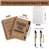 Image 6 : 12-Pack Set of Thank You/Appreciation Notebook & Pen Gift Sets with Organza Gift Bags - New in Box