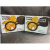Image 2 : Lot of 2 Pocket Spiegel 10X Mini Pocket Magnifying Glass/Folding Pocket Magnifiers (60mm) - New