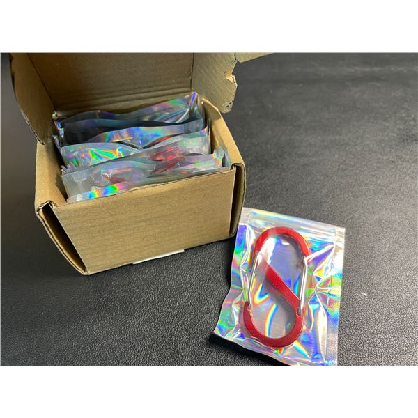 10-Pack Box of S Carabiner Clips - Red - New
