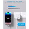 Image 7 : 2-Pack of Wall Outlet Extenders/Wall Plugs with 4 Outlets/2 USB-C/USB-A Ports - New