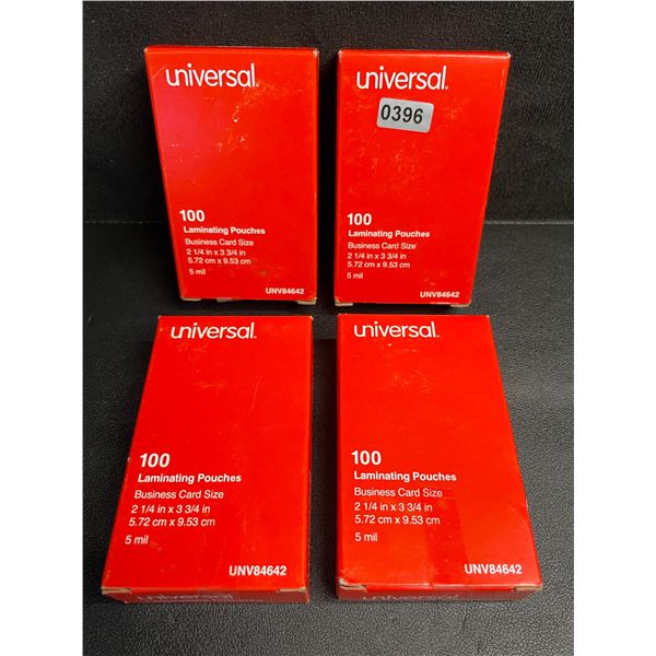 4 Boxes of Universal Laminating Pouches (Business Card Size) 100PC Each - New