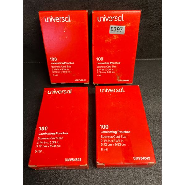 4 Boxes of Universal Laminating Pouches (Business Card Size) 100PC Each - New