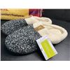 Image 3 : 1 Pair of Ultraideas Women's Cozy Memory Foam Slippers (Fleece-Lined) Rubber Sole - Size XL - New