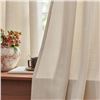 Image 6 : Linen Textured Casual Wave Curtains for Living Room (2 Panels) 84" Length - Beige/Ivory - New
