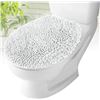 Image 1 : Lot of 2 Plush Shaggy Standard Toilet Lid Covers (White) Fuzzy Chenille Microfiber - New