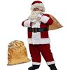 Image 1 : 11PC Premium Santa Costume/Santa Suit (Size Medium) - Brand New!