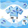 Image 5 : Moko Toddler Swim Vest Jacket with Arm Floaties & Crotch Strap (For Kids Weighing 22-66lbs) - New