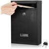 Image 1 : 1 Metal Letterbox/Mail Letter Box with Keys - For Home/Office (Black) - Brand New