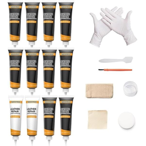 1 DIY Leather & Vinyl Repair Kit (Black) For Furniture, Car Seats, Jackets, Purses, etc. - Brand New