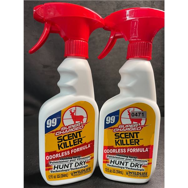 2 Bottles of Super Charged Scent Killer Hunter Clothing Spray (354ml) - New