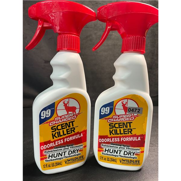 2 Bottles of Super Charged Scent Killer Hunter Clothing Spray (354ml) - New