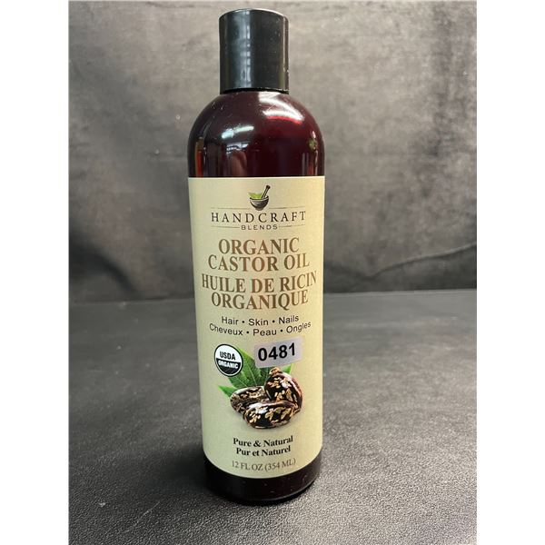 HandCraft Blends Organic Castor Oil (354ml Bottle) For Hair/Skin/Nails - New