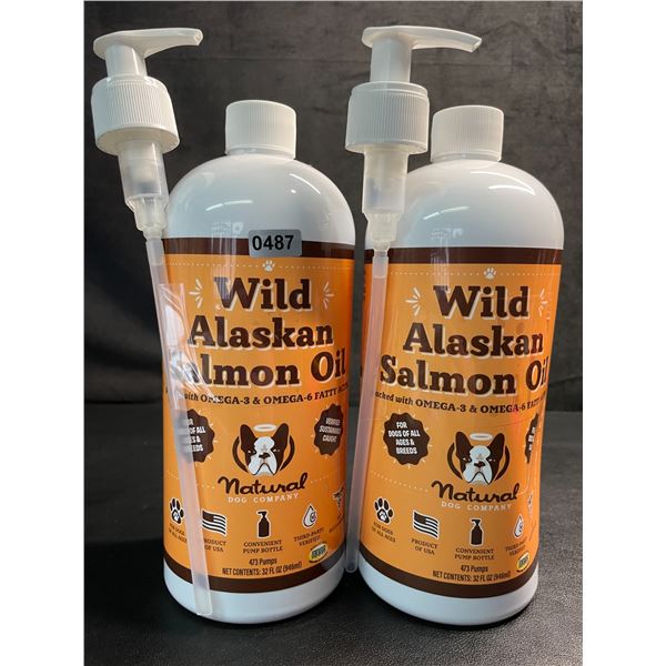 2 Bottles of Pure Wild Alaskan Salmon Oil by Natural Dog Company (946ml Each) - New