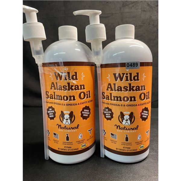 2 Bottles of Pure Wild Alaskan Salmon Oil by Natural Dog Company (946ml Each) - New